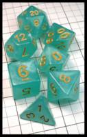 Dice : Dice - Dice Sets - Aqua Glitter with Gold Numerals - Temu Feb 2024